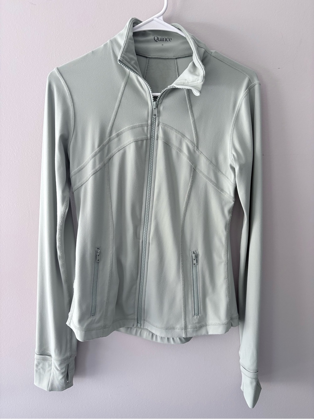 Quince Women's Sage Green Zip-Up Active Jacket